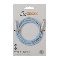 Kabelis Sbox USB-C - USB-C, 60W, 1m, pintas, melsvas