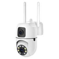AIOOK WIFI apsaugos kamera lauko vandeniui atspari HD 8MP 4K dviejų lęšių vaizdo įrašymo įrenginys Dviejų krypčių garso domofonas naktinio matymo PIR aptikimo IP CCTV Dual Lens Camera
