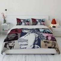 Comforter Pop Female Singer Taylors 3D Printing Bedding Set Celebrity Swift Bed Kit Famous Star Bed Set Comforter (quilt)-EU Single(135*200cm)3pcs