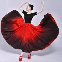 Ispanijos Flamenco Šokėjos Suknelės Moterims Sceninio Pasirodymo Šokių Sijonai 360/540/720 Laipsnių Kostiumai Moteriškas Vestido 85 red