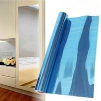 Reflective Mirror Tile Wall-Sticker Self-adhesive Bedroom Decor Stick-On Art 50*50cm sidabras
