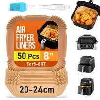 Air Fryer Paper Liners for Ninja Foodi Grill AG301 Grill, AF141 Pro 4-in-1 Disposable Square Parchment Paper