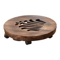 Flower Pot Stand with Wheels, Wooden Shelf, Swivel Base, Stable Support, Easy to Clean, Suitable for 21cm Style A