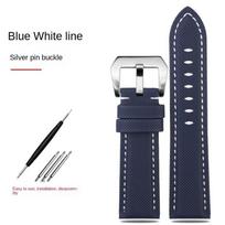 For Panerai Strap Bracelet for men's PAM111 PAM441 nylon carbon fiber plaid 441 leather Watchband Black Blue 22mm 24mm 26MM 22mm
