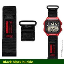 AE1200 Kilpos dizaino nailono drobės dirželis Casio laikrodžiams A158W/A168/W-216H/F-91/AE1300/1500/AE-1200 Lauko sportiniams laikrodžiams 18mm 18mm Width juoda