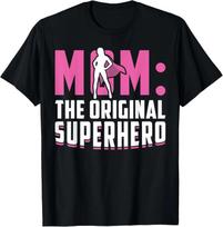 Mama Originali Superherojė Motinos dienos marškinėliai Juokingi mamos marškinėliai Miela dovana mamoms XL