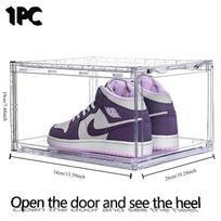 Acrylic Clear Shoe Boxes with Clear Magnetic Door, Ultra Clear Acrylic Stackable Sneaker Storage for Sneakerhead, Easy Assembly