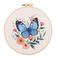 New 3D Embroidery Kits Bird Butterfly Embroidery Stitching Kits Flower Hoops Cross Stitch Set Art Needlework