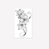 Tamsi Realistiška Lelijos Tatuiruotės Lipdukas, Aukštos Klasės Taškinis Dygliuotas Dizainas, Atsparus Vandeniui Ir Dėvėjimuisi, Individualizuotas Rankos Lipdukas 11*18CM white