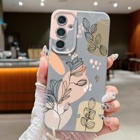 Line Flower Case For Samsung Galaxy A55 A54 A35 A25 A15 5G A16 A53 A52 A34 A14 S20 S21 FE S22 S23 S24 Ultra Capa A56 A26 A36 S25 For Samsung S25
