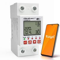 Qoltec Vienfazis elektroninis Relė Skaitiklis energijos sąnaudoms 63A ant DIN bėgelio | Laikmatis | Tuya | Wi-Fi | LED