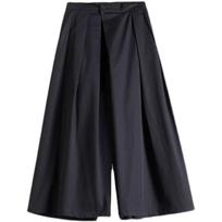 Harajuku mados Hakama kelnės vyrams moterims unisex Y2k gatvės stiliaus plačios kelnės estetiškos kelnės-sijonas S juoda