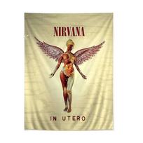Nirvana In Utero Albumo Gobelenas Grunge Roko Grupės Sienos Dekoras Atsparus Išblukimui Poliesterio Vėliava Muzikos Gerbėjo Dovana Vidaus Lauko 74x94cm(29x37in)