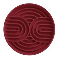 Slow Feeder Dog Bowl Silicone Dog Food Dish Puzzle Toy Slow Feeding Bowl to Prevent Gulping Choking And Bloating for Dogs And Cats raudona