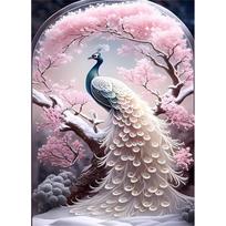 5D Peacock Diamond Art Piece Set DIY Full Diamond Crystal Cross Stitch Craft Painting Suitable for Decoration Home Crafts Wall Mural Ornaments Round 20x30cm