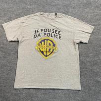 Vintažiniai 90-ųjų juokingi marškinėliai „Jei pamatysi policiją, perspėk brolį“ Dydis L 21x26 Parodija 3XL