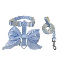 Adjustable Dog Chest Strap Cute Bow Dog Vest Harness Pet Walking Rope  Outdoor Walking M mėlyna