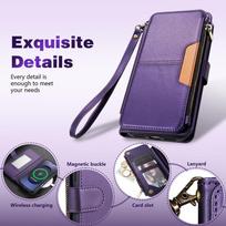 Wallet Multi-card Slot Zipper Kickstand Magnetic Flip Leather Case For Samsung Galaxy S26 Ultra S25 FE S24 Plus S23 S22 S21 S20 Galaxy S21 Plus pink