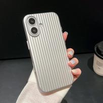 Luxury Natural Titanium pc case for For Iphone16 15 14 13 pro max plus Electroplated grating corrugated hard back cover phone case for iphone14pro(6.1")