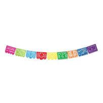 Meksikietiška vakarėlio vėliava Didelė Papel Picado vėliava Fiesta kabinama vėliavėlė Cino de Mayo Fiesta vakarėlio dekoracijos 15 pėdų ilgio
