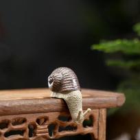 FY Rankų darbo sraigės ornamentas Keramikos parduotuvė Mini arbatos augintiniai Akvariumo dekoras Mini modeliuojamas gyvūnas Namų dekoravimui Pasakų sodas