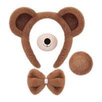 3/4 vnt./rinkinys rudos meškos ausų galvos apdangalas pliušinių gyvūnų ausų kostiumų plaukų lankelis Helovino Cosplay plaukų aksesuarai 4pcs