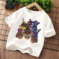 New Five Nights At Freddys Kids T-shirts FNAF Cartoon Graphic T-shirt Children Casual Sports Tops Short Sleeves Kids Clothing 100cm