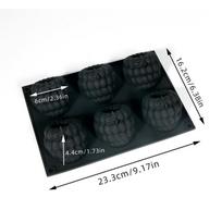 6 Cavity Raspberry Mousse Cake Baking Mold Fruit Shaped Dessert Silicone Mold For Chocolate Pudding Decorating Tools 1Pc juoda