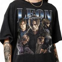Resident Evil Requiem Leon Kennedy T-shirt Men and Women Summer Cotton Clothing Fashion Round Neck Short Sleeved Tee Streetwear S juoda