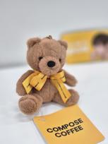 BTS V Kim Taehyung meškiuko raktų pakabukas „Compose Coffee Limited“ Compose Coffee Teddy Bear Keyring