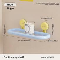 Suction Cup Oval Shelf Bathroom Perforation-Free Wall-Mounted Shower Gel Hand Sanitizer Dopamine Storage Shelf mėlyna