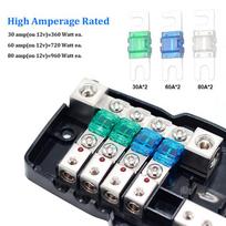 24V 12V 30A 60A Fuse Blade Box Splitter Block Dc Distribution Led Indicator Accessores For Car Player Audio Stereo Fuses Holder onesize