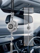 1 vnt. Besisukantis deimantinis automobilio kvepalų pakabukas - Užpildomas pasidaryk pats kvapo indelis, Elegantiškas metalinis aromaterapijos pakabukas gray