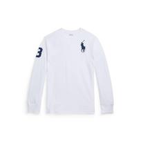 Polo Ralph Lauren Vaikų marškinėliai Ss23 Logotipas Siuvinėtas Apvalus kaklas Ilgomis rankovėmis Vaikų viršutiniai drabužiai Balti 323853891-009 S