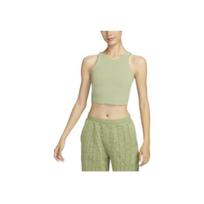 Nike Joga Dri-Fit Luxe Logotipu marginti šortai Sportinė berankovė moterims Viršūnės Matcha-žalia DQ6033-386 XS