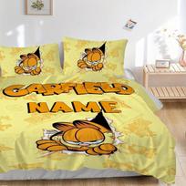 Garfield Personalizuotas Plakatas Patalynės Komplektas 3 Dalys Antklodės Užvalkalas Dovana Miegamajam, Be Užpildojt003 135x200cm