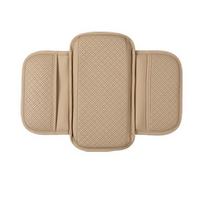 PU Leather Center Console Cushion Universal Car Armrest Cover Arm Rest Protector Mat  Arm Support smėlis