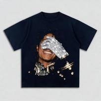 Naujas 2026 MJ Michael Jackson Rašto Spaudos Unisex Drabužis Moteriškas Marškinėlis 21 amžiaus Stiliaus Madingi Hiphopo Mados Vasaros S