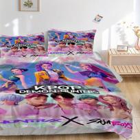 3pcs KPOP Demon Hunters Duvet Cover Set, 1 Duvet Cover + 1/2 Pillowcases (No Insert), Double Bed Duvet Cover, Bedding Set, Bedding, Seasonal 135x200cm