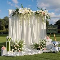 Satin Backdrop Curtains, Smooth Satin Curtains Drapes, Wedding Backdrop Curtain for Birthday Party Prom Wedding Stage Background W140xH214cm
