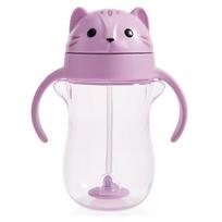 Munchkin gertuvė su šiaudeliu ir svareliu 296ml Cat, violetinė