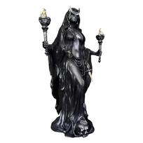 The Witch of The Night Hecate Greek Goddess with Her Hounds of Magic Sculpture Underworld Light Messenger Resin Statue