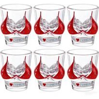 6 vnt. raudoni bikini formos taurelės Kūno formos kokteilių taurės Skaidrios vyno taurės Gėrimo taurės alkoholiniams gėrimams Vodkos taurės 6pcs Red