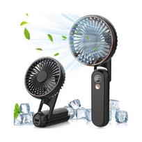 Portable Handheld Fan, USB Desk Fan Mini Electric Desktop Desk Fan Rechargeable Battery Powered Handheld Fan(Black)
