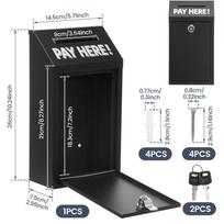 Metal Donation Box Locking Suggestion Box Wall Mounted Mailbox Charity Collection Box  Cash Home Office Outdoor Secure Drop Box