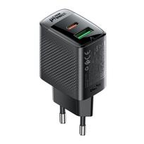 Įkroviklis Acefast A98 30W GaN USB-C/USB-A juodas