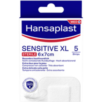 Pleistrai HANSAPLAST SENSITIVE XL 6x7cm, 5 vnt. (Dabar -10%)