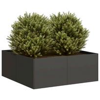 Lovelis juodos spalvos 80x80x30cm plienas