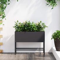 Pakeltas Sodo Vazonas Juoda 60 x 26 x 45 cm Plienas