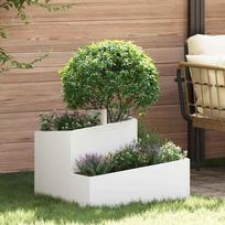 Sodo vazonas Balta 60 x 60 x 50 cm Šaltai valcuotas plienas
